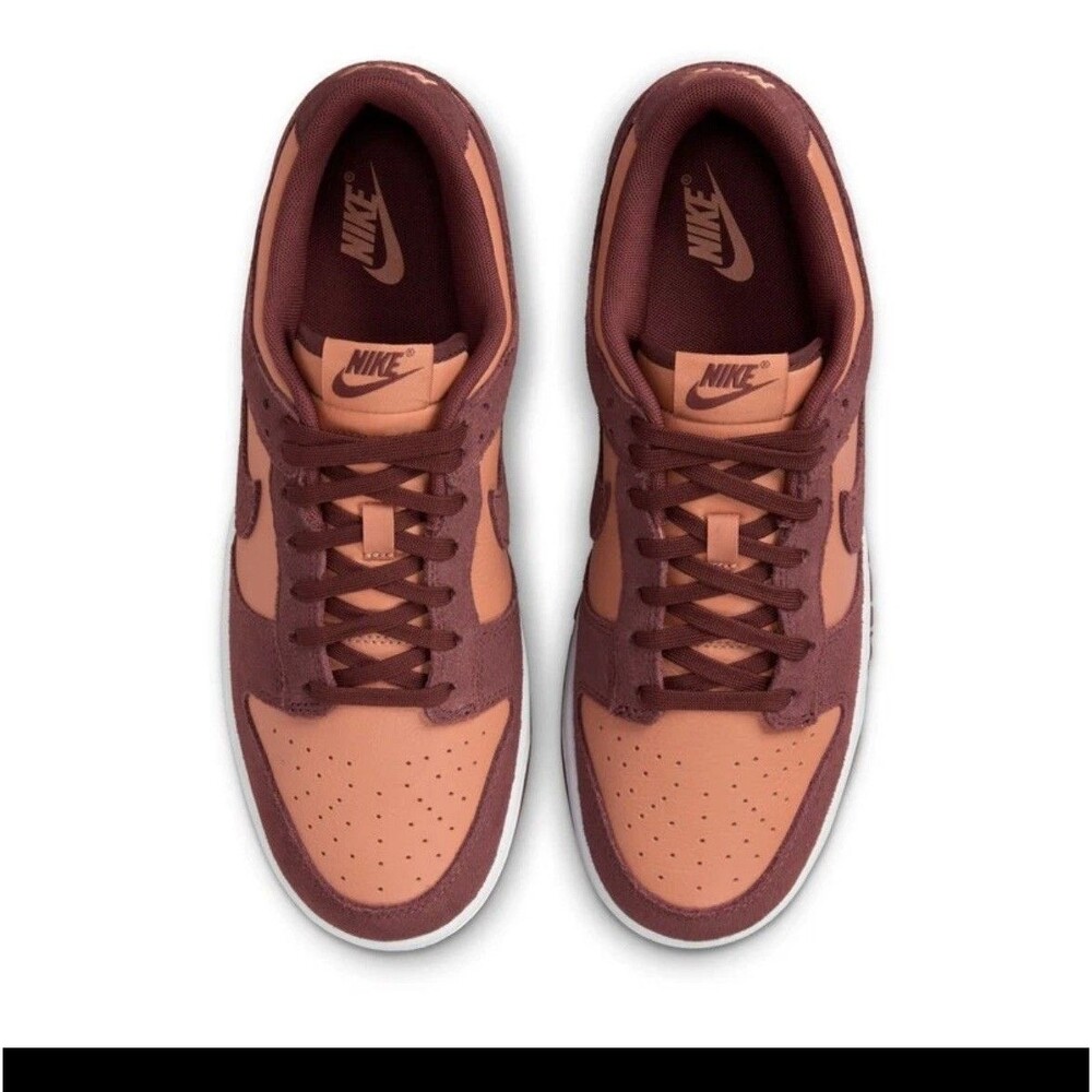 MENS NIKE DUNK LOW RETRO SE LEATHER/SUEDE_AMBER BROWN FQ8249-200-SIZE 8 - Picture 2 of 7